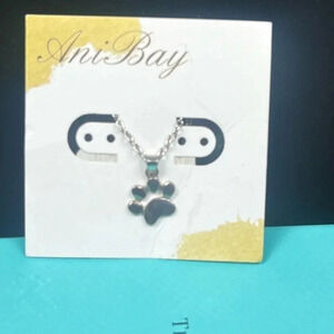 Ani Bay Silver Paw Patrol Foot Print Silver Tone Necklace